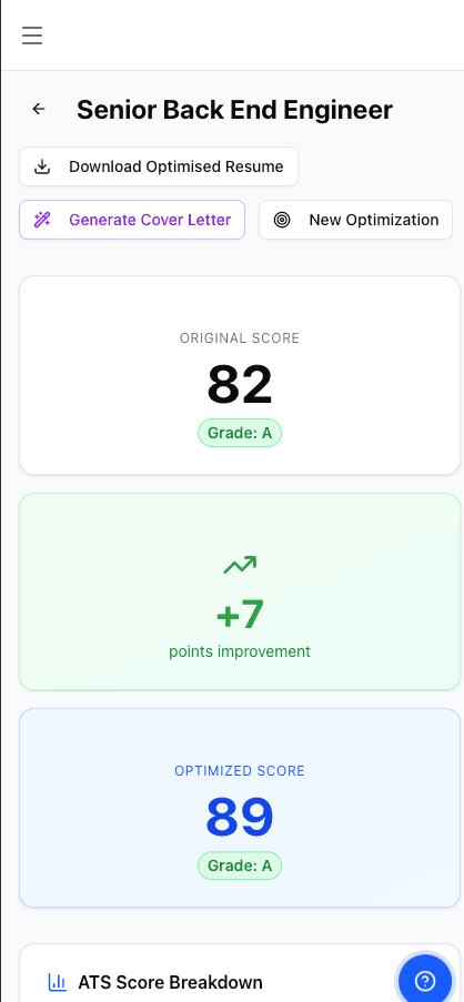 NoResumeNoJob Resume Match on mobile